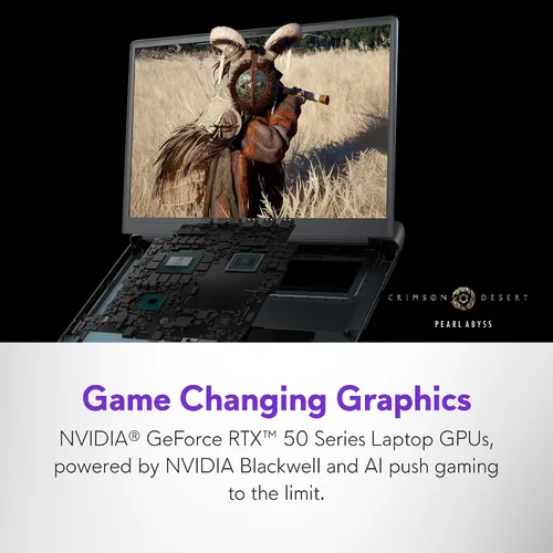 Vista 3 de Alienware Portátil para juegos 16 Area-51, RTX5070 Ti, Intel Core Ultra 9