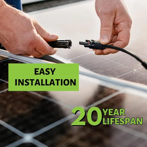 Vista 3 de Los conectores solares originales de rama en Y, conectores paralelos de panel solar extra largos de 1 a 4 cables solares Kit de herramientas