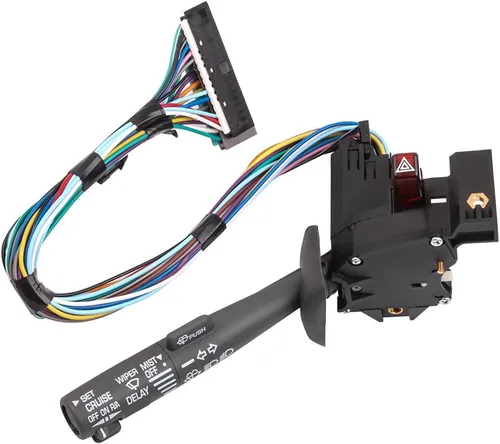 Vista 2 de OCPTY Interruptor combinado multifunción: señal de giro, arandelas de limpiaparabrisas, peligro, control de crucero - negro, actuador de botón