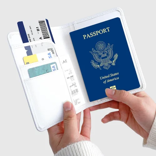 Vista 6 de JUST4YOU Funda para pasaporte y tarjeta de vacunación con bloqueo RFID para pasaporte de viaje, Londres, Moderno