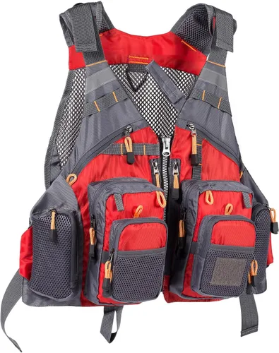 Vista 9 de Bassdash - Chaleco de pesca con mosca de múltiples bolsillos, tamaño ajustable, regalo para hombres y mujeres Marrón