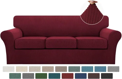 Vista 102 de Turquoize 2 fundas para sillas de sala de estar, funda de sofá con fundas de cojín individuales, funda de muebles para sillas (silla, beige biscotti)