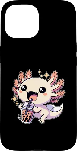 Vista 6 de Funda de té de burbujas japonesa para iPhone 11 Pro Max Kawaii axolotl Boba