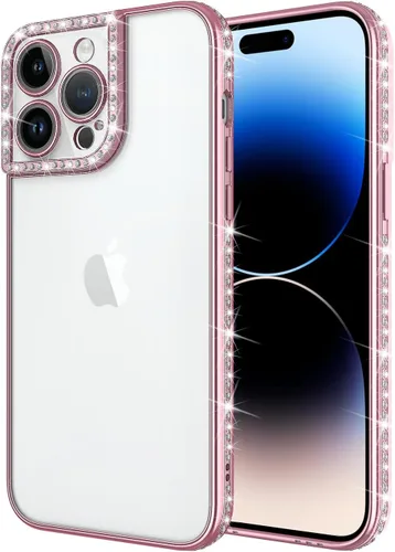 Vista 8 de Funda diseñada para iPhone 11 Pro Max con purpurina, cubierta de lujo con incrustaciones de diamantes para mujeres y niñas con protector de cámara
