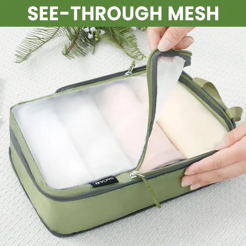 Vista 132 de BAGAIL 4 Set/6 Set Ultraligero Compresión Embalaje Cubos Organizador de Embalaje para Accesorios de Viaje Equipaje Maleta Mochila