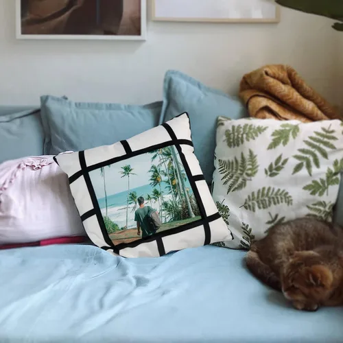 Vista 8 de 4 piezas de fundas de almohada de celosía en blanco para sublimación, fundas de cojín, fundas de almohada de 13 paneles para impresión