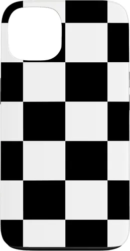 Vista 7 de Black and White Classic Checkered Big Checkerboard Pattern Case for iPhone 16