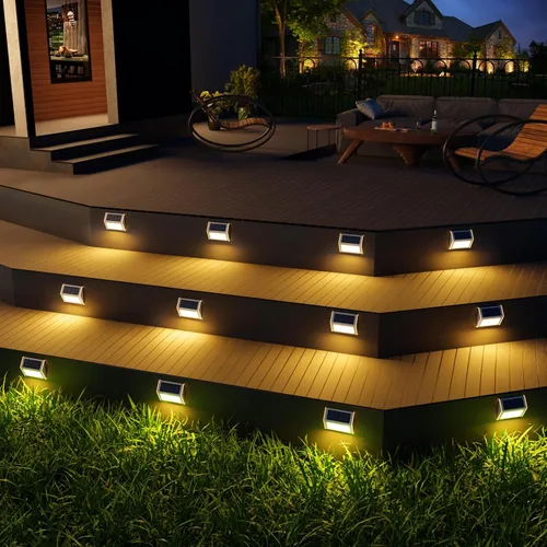 Vista 9 de JSOT - Luces solares de exteriores para terraza, impermeable, funciona con energía solar, luz led inalámbrica para pasarela, patio, escaleras