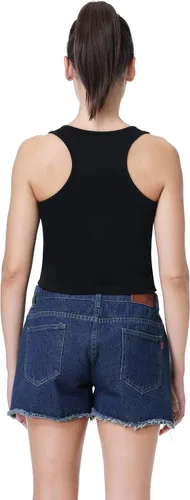 Vista 4 de TADANG 4 Pieces Crop Tank Tops for Women, Sleeveless Racerback Crop Sports Top, Cropped Workout Tops Running Yoga Tanks