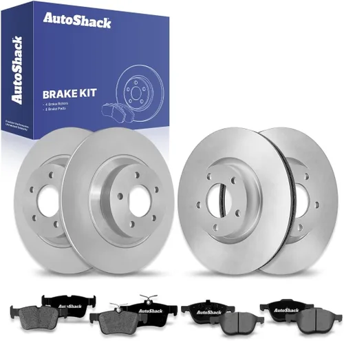 Vista 8 de AutoShack Rotores de freno con pastillas de freno delanteras y traseras Rotor de freno y pastillas de repuesto para Mazda 5 2.3L 2.5L FWD