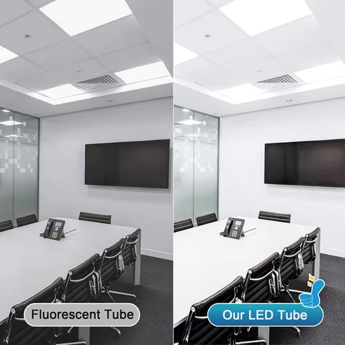 Vista 3 de Paquete de 24 bombillas LED T8 de 4 pies, luz blanca diurna de 6000 K, equivalente a 40 W, bypass de balasto, tubo de luz tipo B de doble extremo