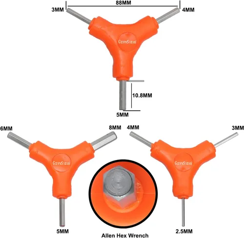 Vista 2 de Llave hexagonal para bicicleta, 3 vías Y Allen, llave dinamométrica para bicicleta, herramienta de reparación de ciclismo hexagonal interna