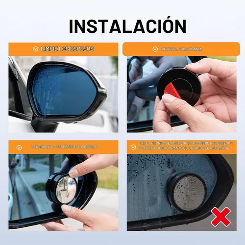 Vista 4 de Espejo de punto ciego, espejo redondo de 2 pulgadas, vidrio HD de 360°, gran angular, ajustable, 2 unidades, espejo lateral convexo