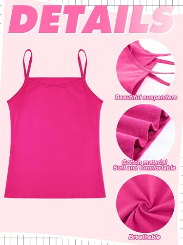 Vista 4 de Geyoga Camisola sin mangas con espalda cruzada para niña, paquete de 6