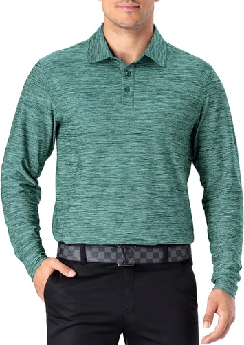 Vista 41 de NAVISKIN Camisas polo para hombre, de secado rápido, UPF 50, manga larga y corta, que absorben la humedad
