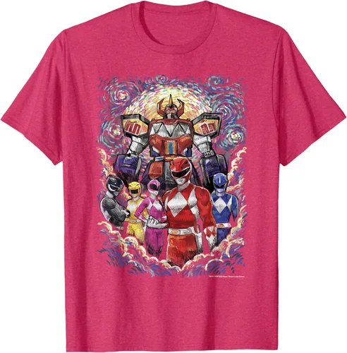 Vista 17 de Power Rangers Mighty Morphin' Megazord Starry Night Poster Camiseta