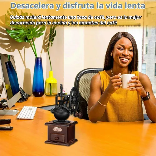 Vista 7 de Molinillo de café manual, molinillo de café de mano, molinillo de café de grano de café, molinillos de café para uso doméstico, decoración de café