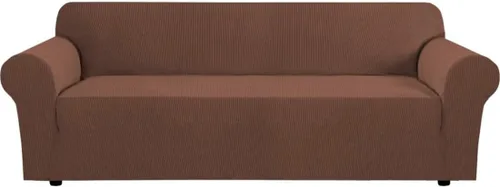 Vista 75 de H.VERSAILTEX Funda elástica para sofá, fundas suaves para muebles de 3 cojines, con tela jacquard gruesa a cuadros con parte inferior elástica, sofá