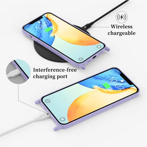 Vista 72 de Funda compatible con iPhone 8 Plus, iPhone 7 Plus/6 Plus/6S Plus con cordón, funda cruzada para iPhone con correa ajustable de silicona para iPhone