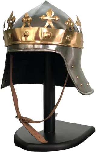 Vista 2 de NauticalMart Armor Richard the Lionheart - Casco medieval con soporte metálico, talla única