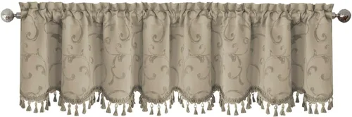 Vista 27 de Elrene Home Fashions Cenefa Opaca Jacquard Scroll Mia, 52" x 19" (1 Cenefa), Dorado