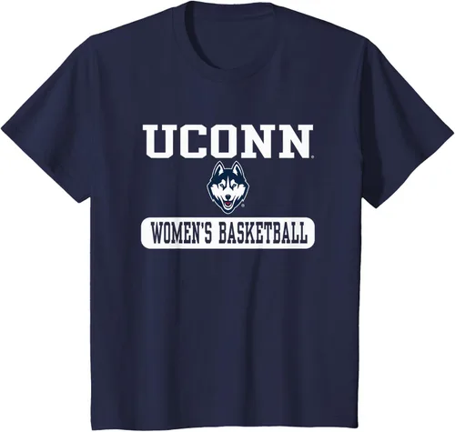 Vista 8 de Connecticut Huskies - Camiseta de baloncesto para mujer con licencia oficial, Azul