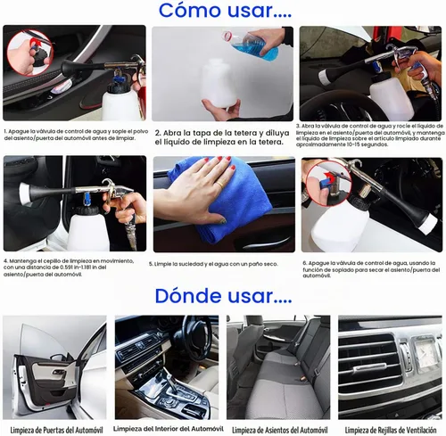Vista 3 de CPROSP Pistola de limpieza del tornado, interior universal del arma de la limpieza del coche de alta presión