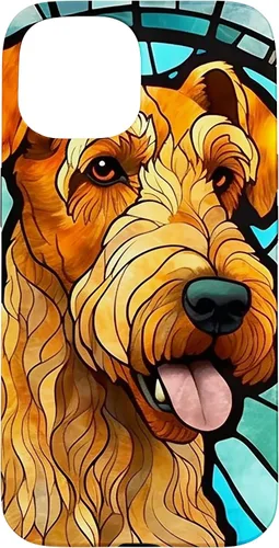 Vista 6 de Airedale Terrier Dog Stained Glass Case for iPhone 17