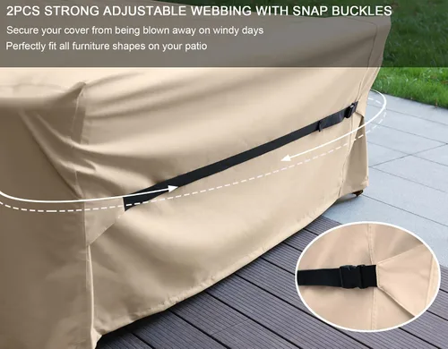 Vista 5 de Fundas para Juego de Muebles de Patio Impermeables Funda para Juegos de Conversación de Patio Funda para Sofá Seccional de Exterior Fundas