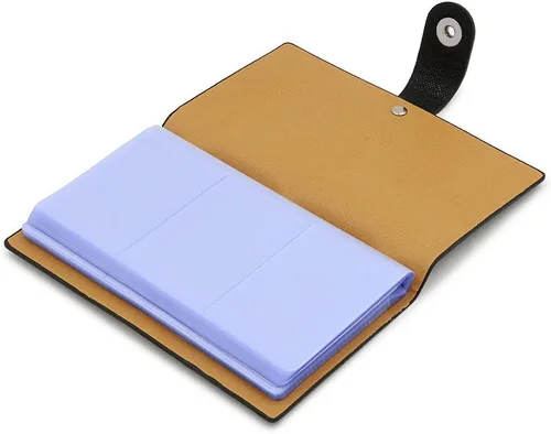 Vista 3 de Magik Paquete de 2 organizadores de cuero con 240 – 300 ranuras para tarjetas de crédito o negocios, para tarjetas de crédito, cierre magnético
