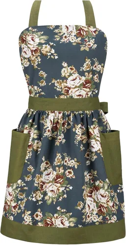 Vista 24 de Neoviva Delantales de Cocina para Mujer con Bolsillos, Delantales de Cocina para Mujer, Delantal Vintage para Hornear y Jardinería, Regalos
