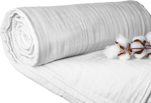 Vista 9 de Sleep & Beyond Manta de muselina 100% algodón orgánico, suave, transpirable, 4 capas de doble gasa, reversible, certificado GOTS Oeko Tex, sueño