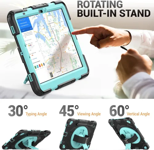 Vista 5 de HXCASEAC Funda resistente para Samsung Galaxy Tab S10 Lite / S10 FE / S9 FE 10.9 pulgadas 5G Soporte para S Pen Protector de pantalla Correa