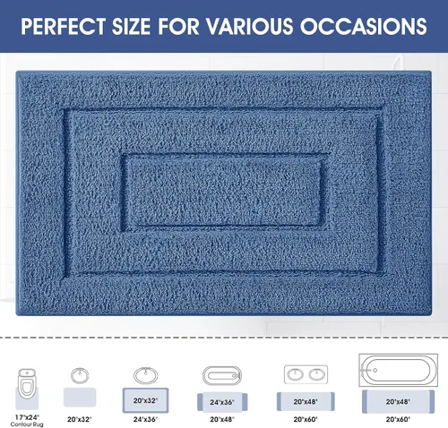 Vista 2 de IM HOME Tapetes de baño, felpa ultra suave, de microfibra esponjosa, absorbente, parte trasera antideslizante, lavable a máquina, tapetes para suelo