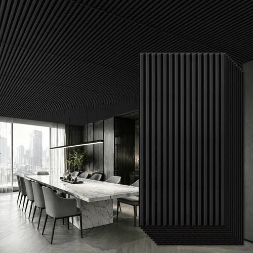 Vista 7 de Qidejoy 33 paneles de pared 3D negros de 12 x 12 pulgadas, decoración