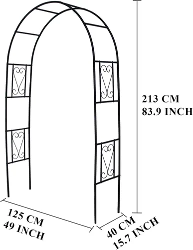 Vista 4 de Pérgola de hierro práctico, arco de árbol de jardín, arco de enrejado de metal para plantas trepadoras, vides de uva de rosas, decoración de pérgola