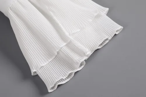 Vista 7 de Elegtiskas Puños de muñeca desmontables, camisa desmontable con cuerno, puños falsos para mujeres y niñas, Blanco