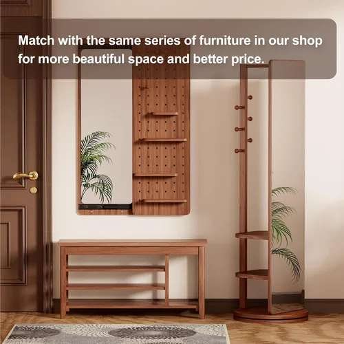 Vista 9 de with Space for Boots,Shoe Rack, Shoe Bench, 3-Tier,Wooden Frame,flip-up Storage Compartment,Hidden Storage,Space-Saving,Entrance, Corridor,Front