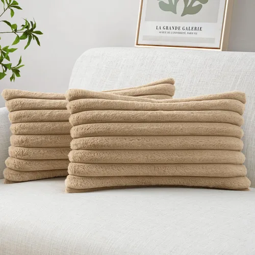 Vista 12 de MIULEE - Juego de 2 fundas de cojín decorativas de piel sintética de 18 x 18 pulgadas, arte moderno francés para el hogar, almohadas suaves