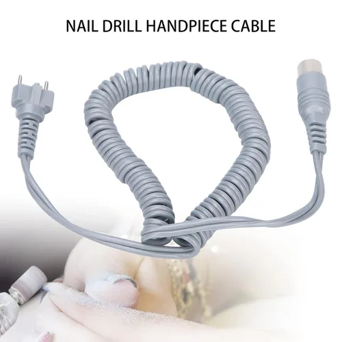Vista 2 de ZJchao Cable de pieza de mano para taladro de uñas, cable de alimentación, máquina de manicura, pieza de mano, accesorios de repuesto de cable (gris)