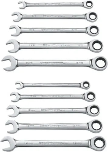 Vista 18 de GEARWRENCH Juego de llaves combinadas de trinquete de 5 piezas, 12 puntos, SAE - 93005