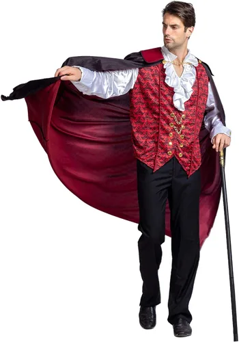 Vista 3 de Spooktacular Creations Renaissance Medieval Scary Vampire Deluxe Halloween Costume For Men Role-Playing Sins Cosplay