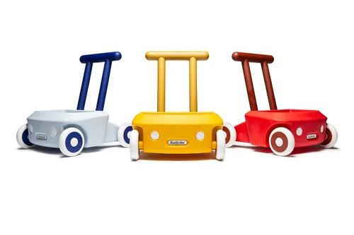Vista 4 de Italtrike Roberto Baby Walker, juguete para bebé de empujar y tirar, aprender a caminar, niños pequeños, freno de seguridad, compartimento