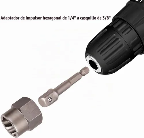 Vista 6 de Juego de extractor de tuercas de perno de impacto de 3/8 pulgadas, kit de 13 piezas de extractor de tuercas de llanta de 1/4"-3/4" con un adaptador