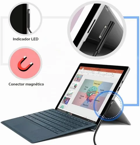 Vista 4 de Cable de carga USB C de 10 pies para Microsoft Surface Pro