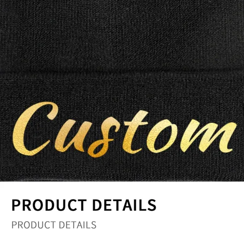 Vista 8 de Gorro de punto de invierno personalizado con tu texto y foto para hombres y mujeres