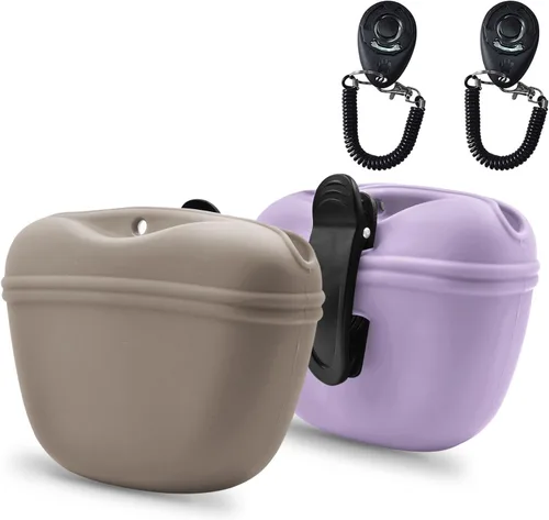 Vista 10 de AUDWUD - Bolsa de silicona para perros con cierre magnético con clip seguro Upgraded clip keeps your treat pouch secure during training.Magnetic