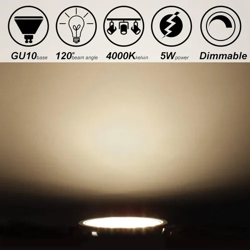 Vista 2 de ALIDE Bombillas LED GU10 regulables que reemplazan 50 W halógenas, 4000 K blanco natural