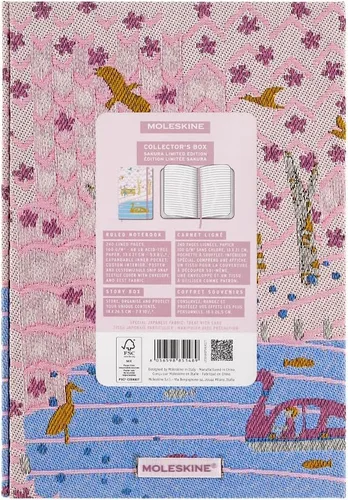 Vista 5 de Moleskine Edición Limitada Sakura - Cuaderno, tapa dura, grande (5 x 8.25 pulgadas), a rayas/con líneas, Caja de Coleccionista Premium Swan