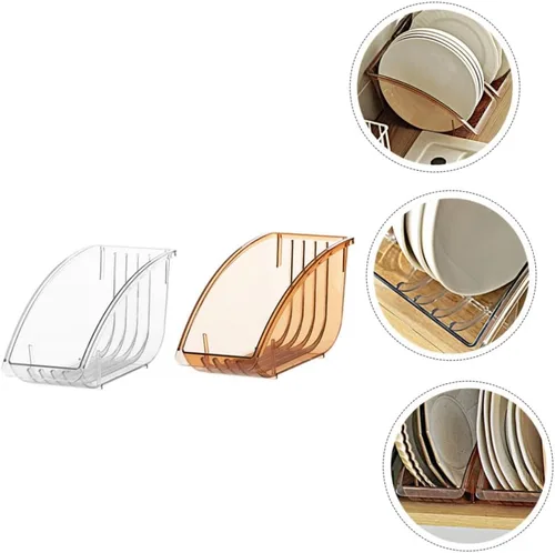 Vista 5 de Cabilock Soporte para platos y tapas, soporte de escritorio, soporte para tapa de gabinete, estante de almacenamiento, organizador de sartenes